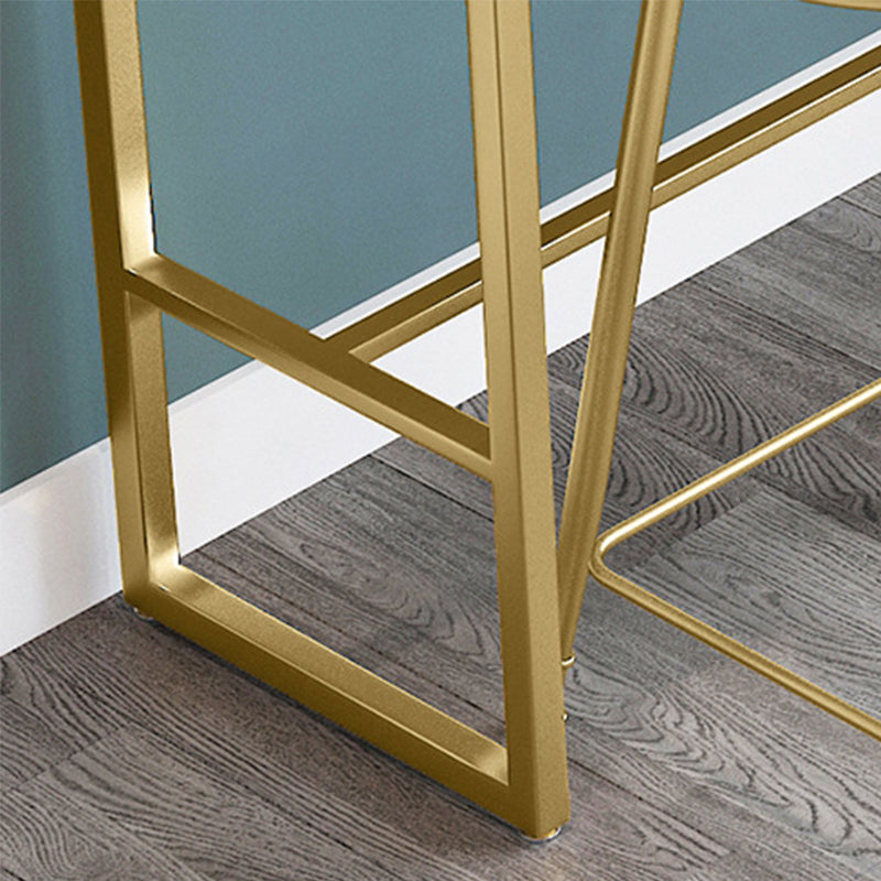 Glam Style Rectangle Bar Table Faux Marble Bar Table for Living Room