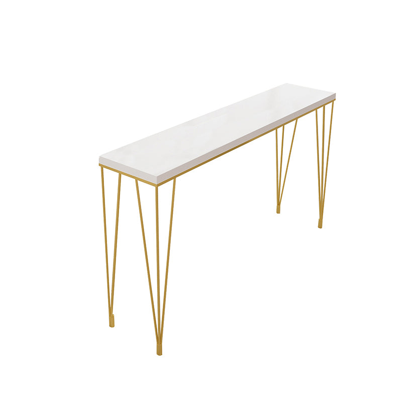 Glam Style Rectangle Bar Table Solid Wood Bar Dining Table with 4 Legs