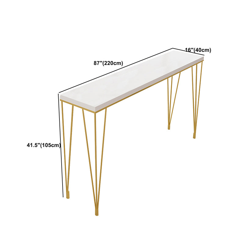 Glam Style Rectangle Bar Table Solid Wood Bar Dining Table with 4 Legs