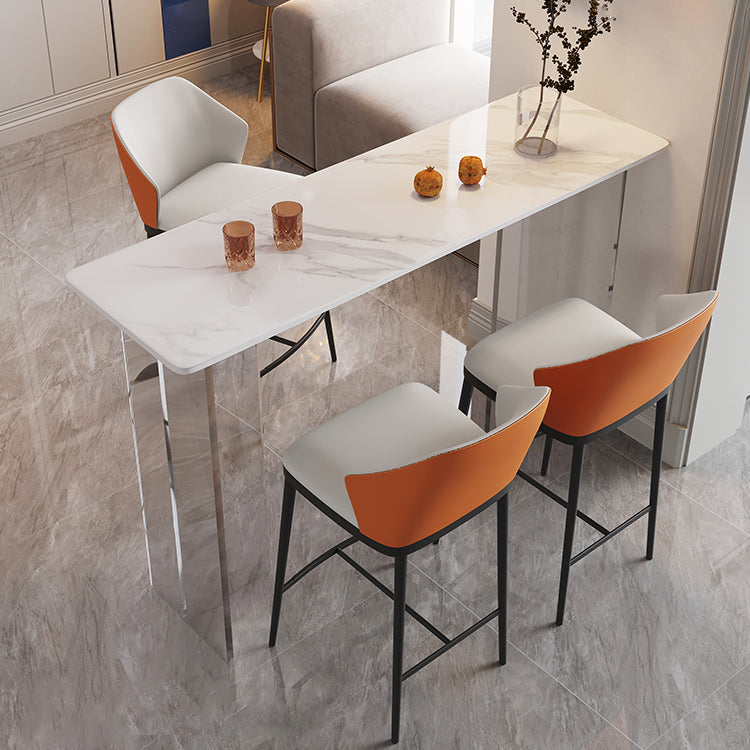 Contemporary Style Stone Bar Table Standard Height Bistro Pub Table