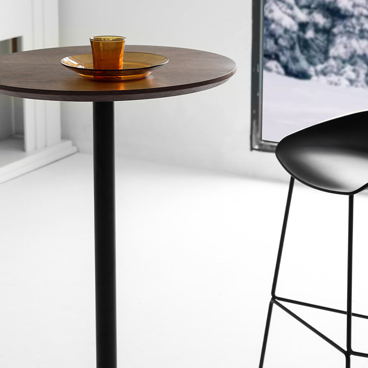 Industrial Bar Height Cocktail Table Pedestal Wood Bistro Bar Desk