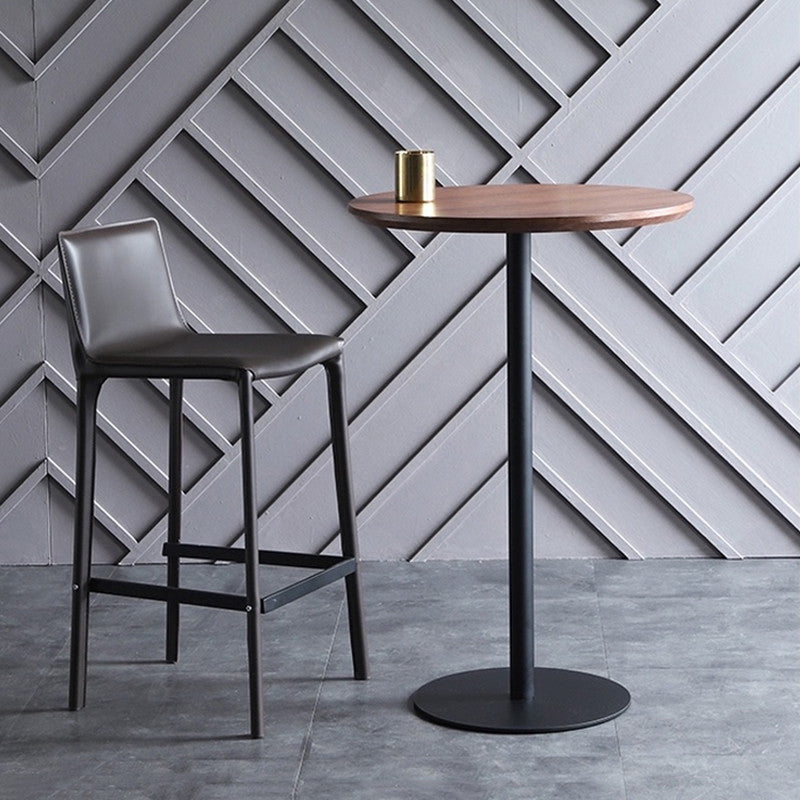 Industrial Solid Wood Bar Table Round Dining Table for Kitchen Living Room