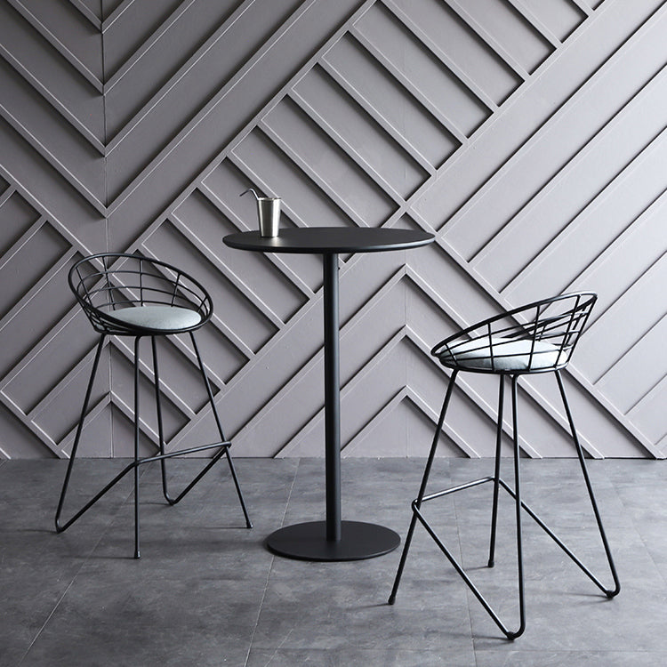 Industrial Solid Wood Bar Table Round Dining Table for Kitchen Living Room