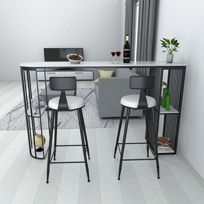 Specialty Pub Table Glam Bar Height Stone Top Bar Table for Living Room