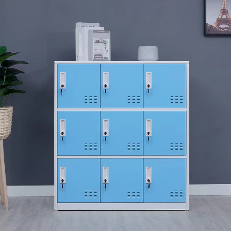 Modern Storage Cabinet with Hinged Doors Metal Non-Hanging Armoire for Bathroom