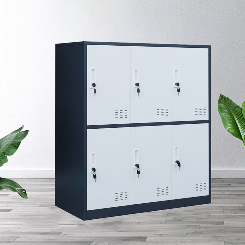 Modern Storage Cabinet with Hinged Doors Metal Non-Hanging Armoire for Bathroom