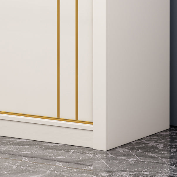 Contemporary Wooden Wardrobe White Wardrobe Closet with Sliding Door
