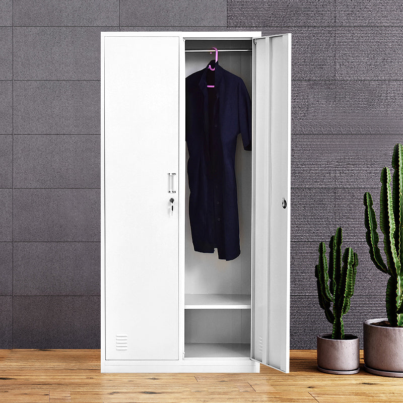 Contemporary White Wardrobe Cabinet Steel Wardrobe Armoire for Home