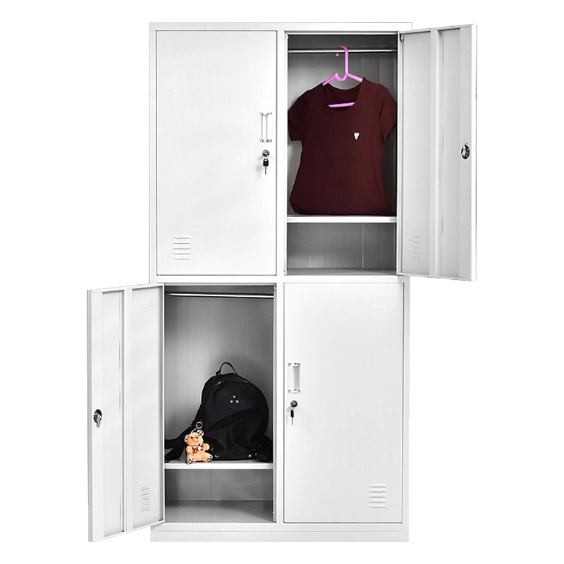 Contemporary White Wardrobe Cabinet Steel Wardrobe Armoire for Home