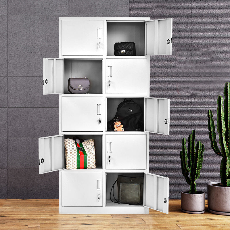 Contemporary White Wardrobe Cabinet Steel Wardrobe Armoire for Home