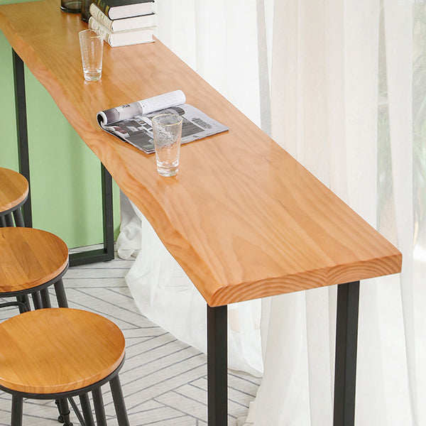 Modern 1/2/5 Pieces Wood Bar Table Set Rectangle Bar Table with High Stools for Kitchen