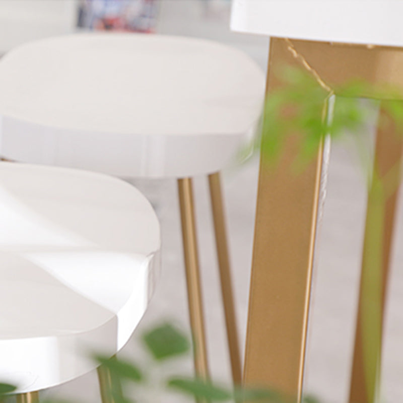 Glam Trestle Bar Table Set 1/2/3 Pieces Rectangle Wood Counter Height Set in White