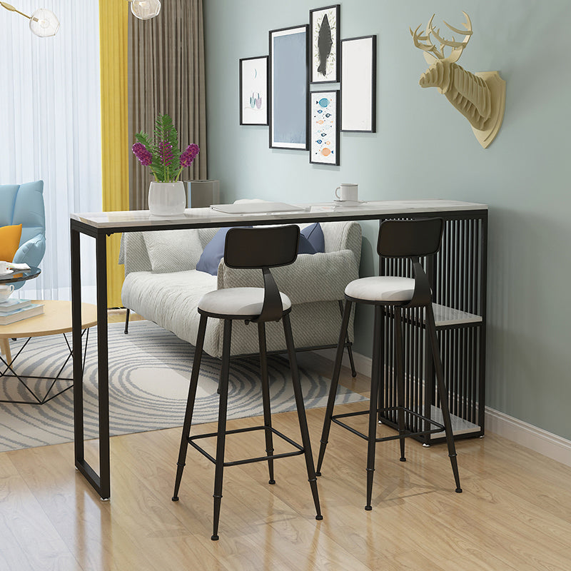 Modern Stone White Counter Set 1/2/3 Pieces Rectangle Storage Table and Stool Set