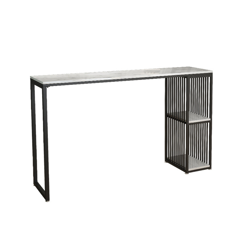 Modern Stone White Counter Set 1/2/3 Pieces Rectangle Storage Table and Stool Set