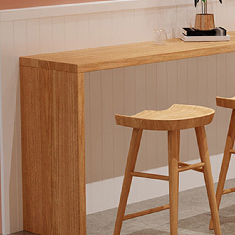 Luxurious Rectangle Pub Table Set 1/5/9 Pieces Wooden Counter Table with Backless Stools