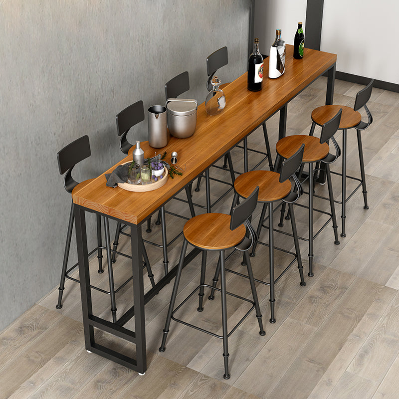 Modern Style 1/5/9 Pieces Bar Table Set Rectangle Pine Wood Counter Table for Cafe