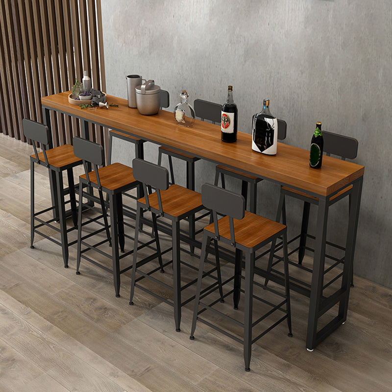 Modern Style 1/5/9 Pieces Bar Table Set Rectangle Pine Wood Counter Table for Cafe
