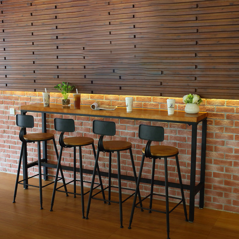 Modern Bar Table Set 1/5 Pieces Rectangle Pine Wood Counter Table with Stools