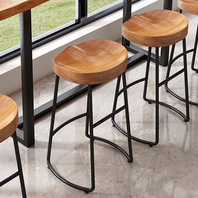 Industrial Rectangle Pub Table Set 1/4/7 Pieces Wooden Counter Table with Backless Stools
