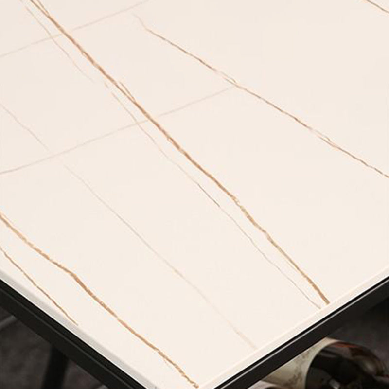 Modern 1/5 Pieces Bar Table Set Rectangle Stone Counter Table with Stools for Dining Room