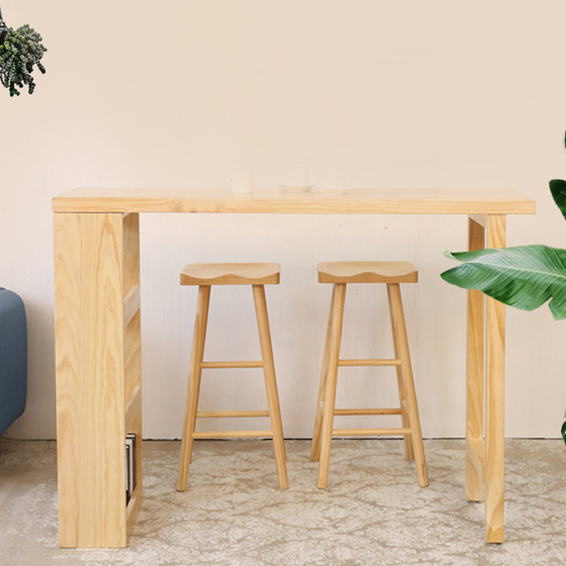 Industrial Bar Table Set 1/2/3 Pieces Rectangle Pine Wood Counter Table for Living Room