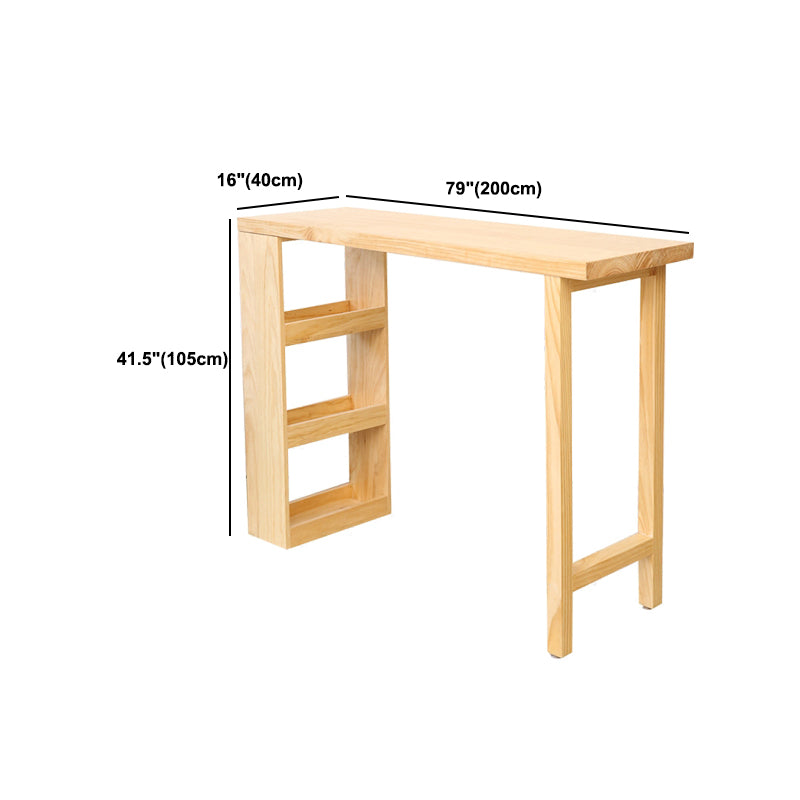 Industrial Bar Table Set 1/2/3 Pieces Rectangle Pine Wood Counter Table for Living Room
