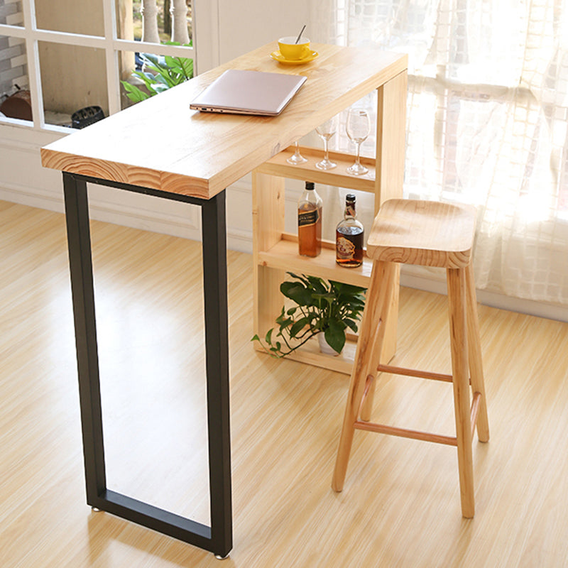 Modern Rectangle Pub Table Set 1/2/3 Pieces Wooden Counter Table with Backless Stools