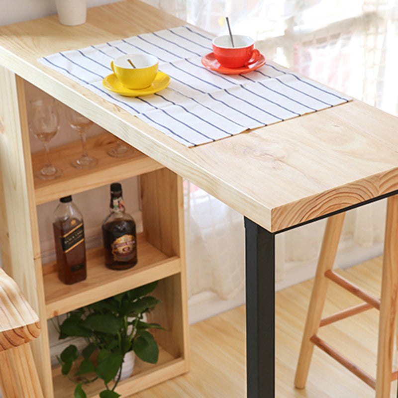 Modern Rectangle Pub Table Set 1/2/3 Pieces Wooden Counter Table with Backless Stools