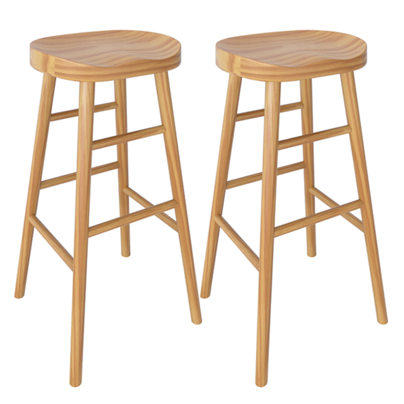 Modern Rectangle Pub Table Set 1/2/4 Pieces Wooden Counter Table with Backless Stools