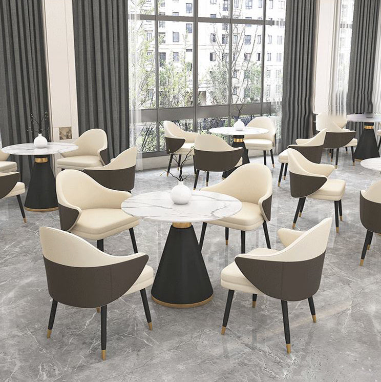 Glam Sintered Stone Dining Set Round 1/2/5 Pieces Dining Set