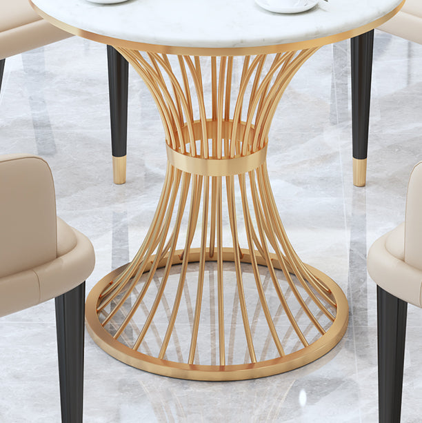 Glam Sintered Stone Dining Set Round 1/2/3/4/5 Pieces Dining Set for Home Use