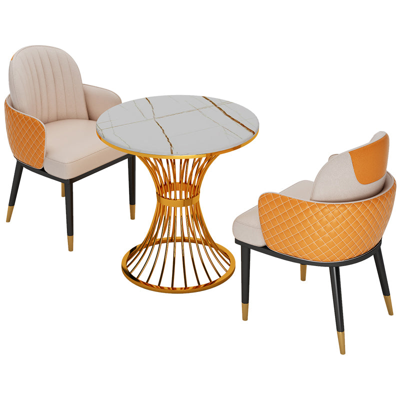 Glam Style Sintered Stone Dining Set 1/2/3/4/5 Pieces Dining Set for Home Use