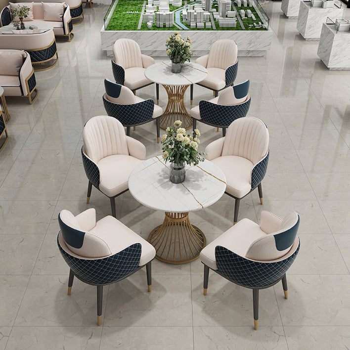 Glam Style Sintered Stone Dining Set 1/2/3/4/5 Pieces Dining Set for Home Use