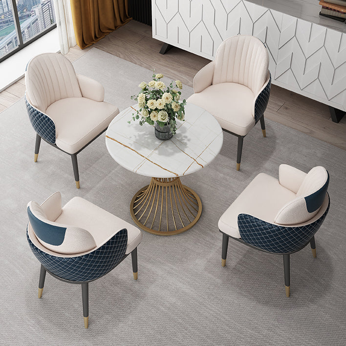 Glam Style Sintered Stone Dining Set 1/2/3/4/5 Pieces Dining Set for Home Use