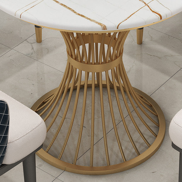 Glam Style Sintered Stone Dining Set 1/2/3/4/5 Pieces Dining Set for Home Use