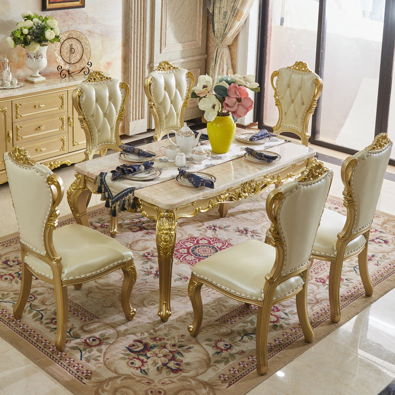 Victoria Rectangle Table Set 1/2/5/7 Pieces Dining Set for Home Use