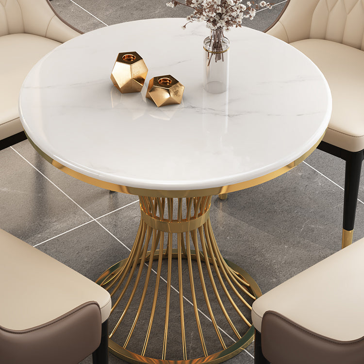 Modern Style Stone Dining Set Round 1/2/3/5 Pieces Dining Set for Home Use