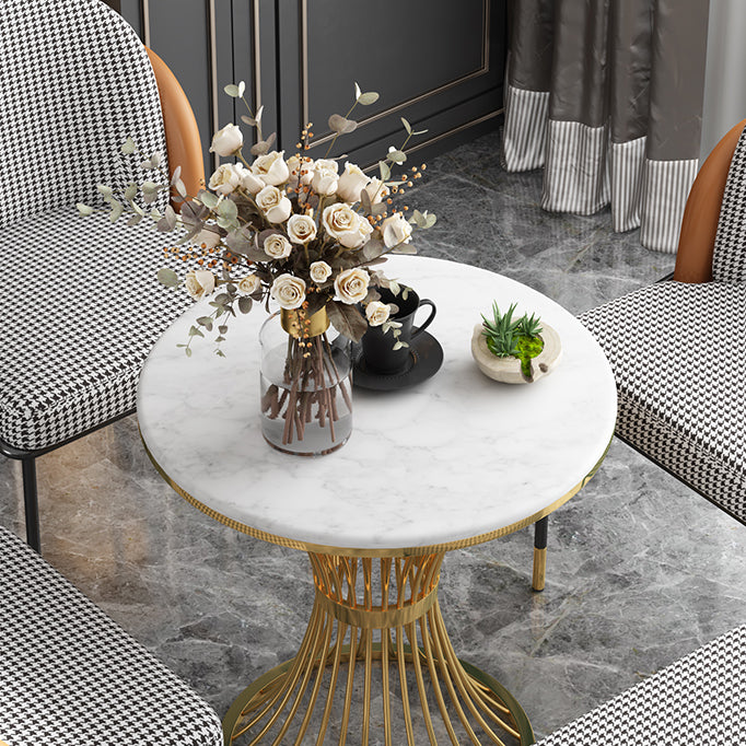 Modern Style Marble Dining Set Round 1/2/3/4/5 Pieces Dining Set for Home Use
