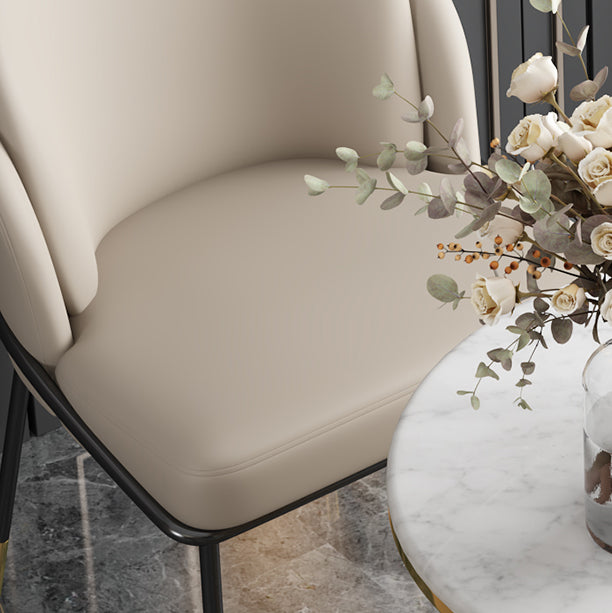 Modern Style Marble Dining Set Round 1/2/3/4/5 Pieces Dining Set for Home Use