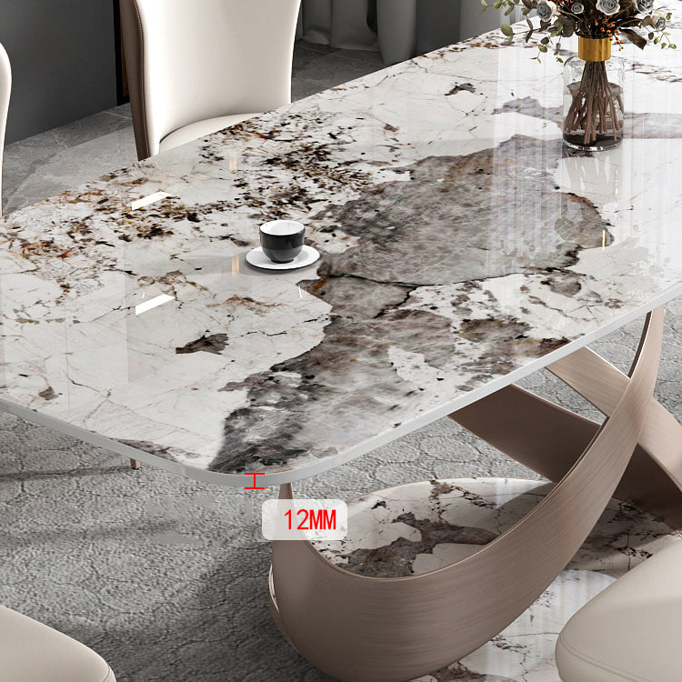 Contemporary Sintered Stone Dining Table Set Rectangle 1/2/5/7 Pieces Dining Set