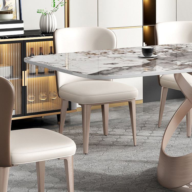 Contemporary Sintered Stone Dining Table Set Rectangle 1/2/5/7 Pieces Dining Set