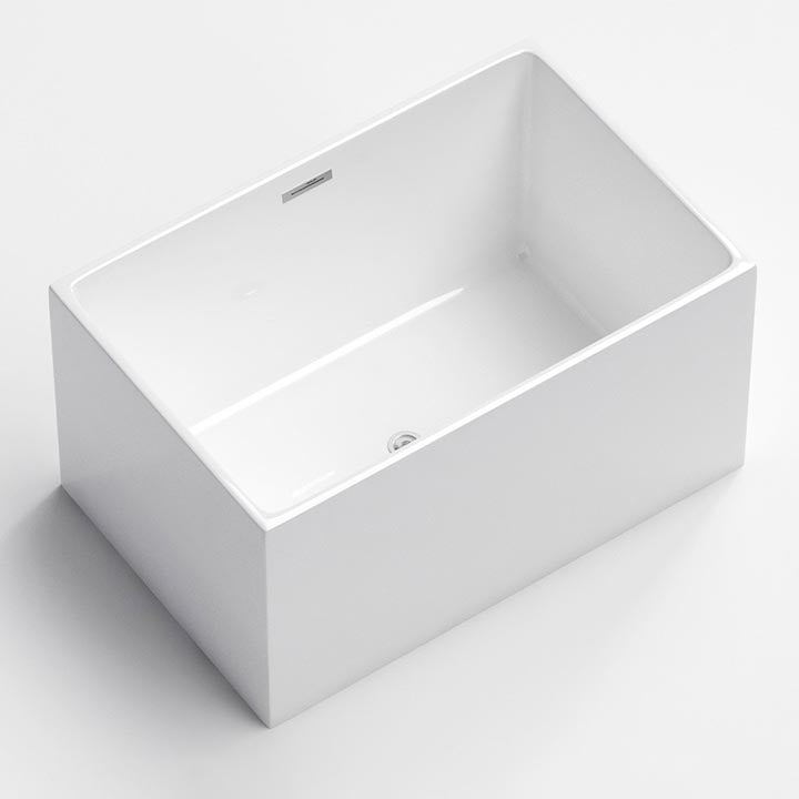 Modern Acrylic Alcove Bathtub 23.6" H Rectangular Bath Tub for Home