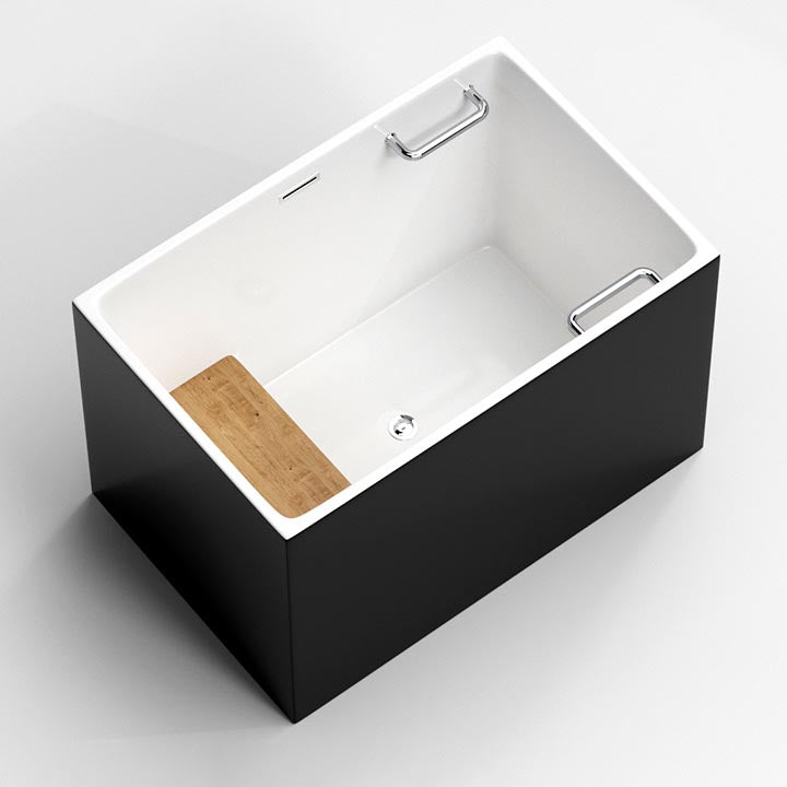 Modern Acrylic Alcove Bathtub 23.6" H Rectangular Bath Tub for Home