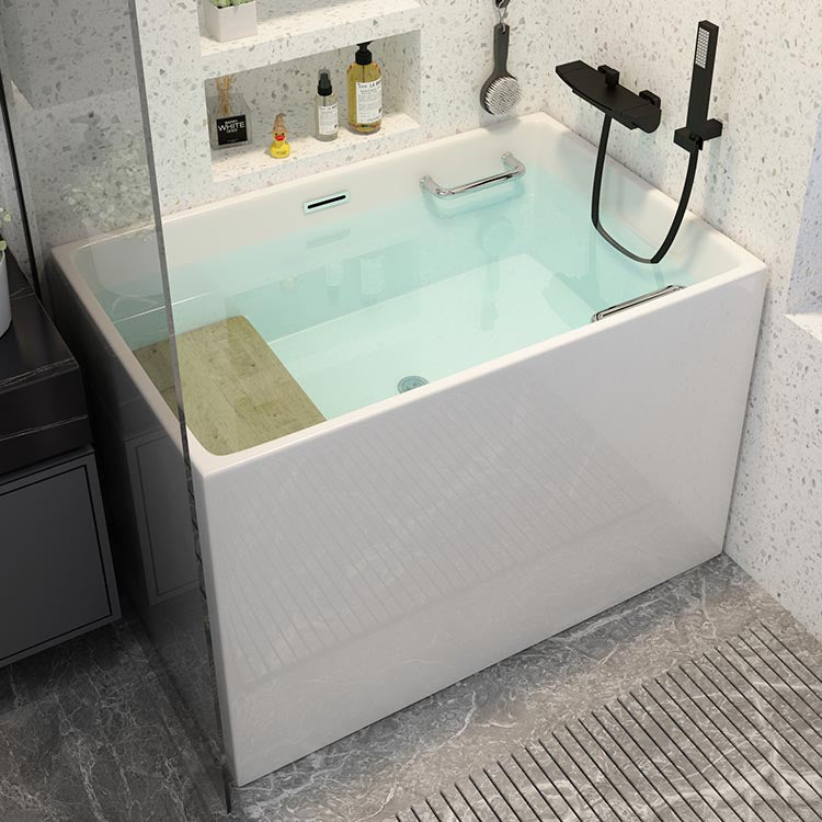 Modern Acrylic Alcove Bathtub 23.6" H Rectangular Bath Tub for Home