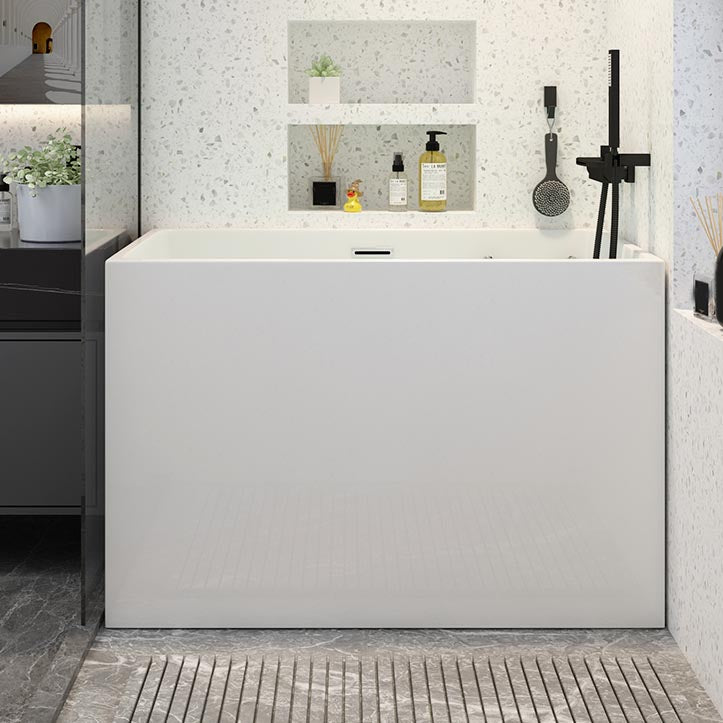 Modern Acrylic Alcove Bathtub 23.6" H Rectangular Bath Tub for Home