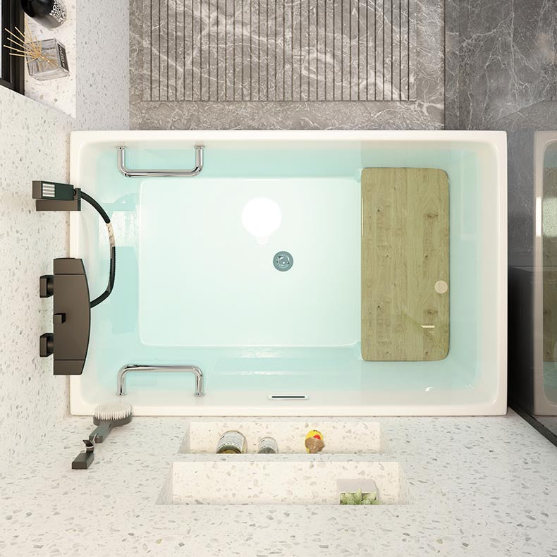Modern Acrylic Alcove Bathtub 23.6" H Rectangular Bath Tub for Home