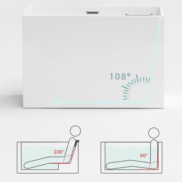 Modern Acrylic Alcove Bathtub 23.6" H Rectangular Bath Tub for Home