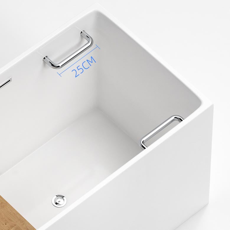 Modern Acrylic Alcove Bathtub 23.6" H Rectangular Bath Tub for Home