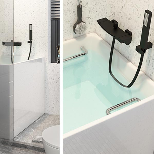 Modern Acrylic Alcove Bathtub 23.6" H Rectangular Bath Tub for Home