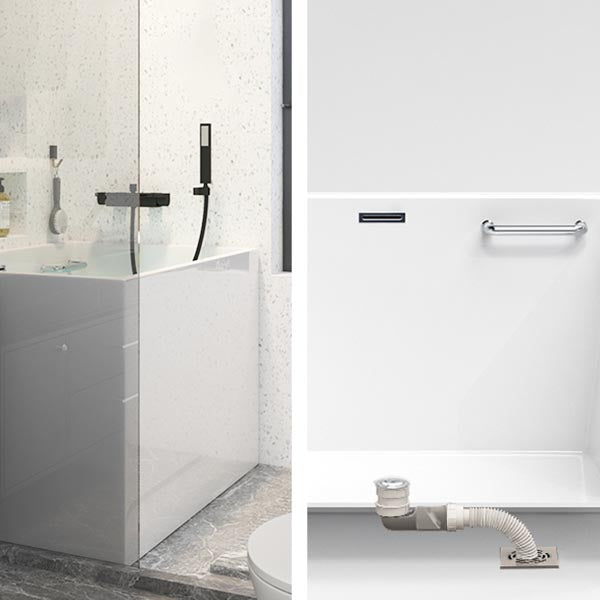 Modern Acrylic Alcove Bathtub 23.6" H Rectangular Bath Tub for Home